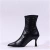 Miss Elastic High Heel Point Ankle Boot - Black